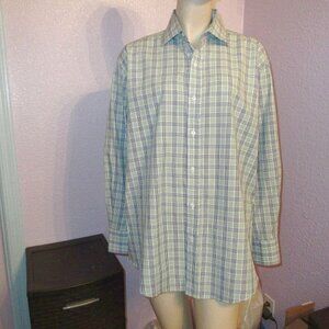 Bristol & Bull Men's Button Up Shirt Size L Long Sleeves Purple Green Plaid NEW